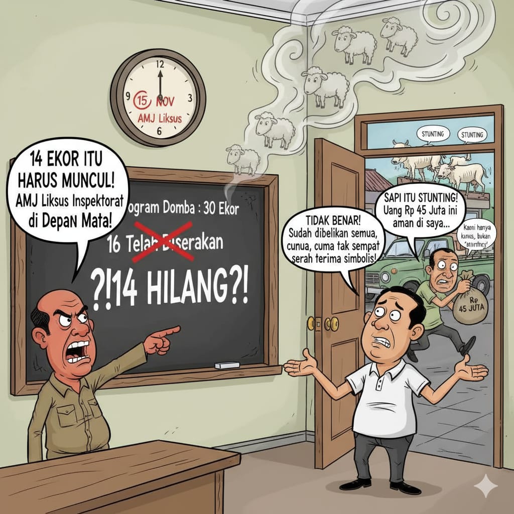 Dalih ‘Stunting’, Sapi Dijual Rugi Pjs Kades Cadas Kertajaya Jadi Domba, BPD Vs Sekdes !! 14 Ekor Domba Diduga Menguap Misterius