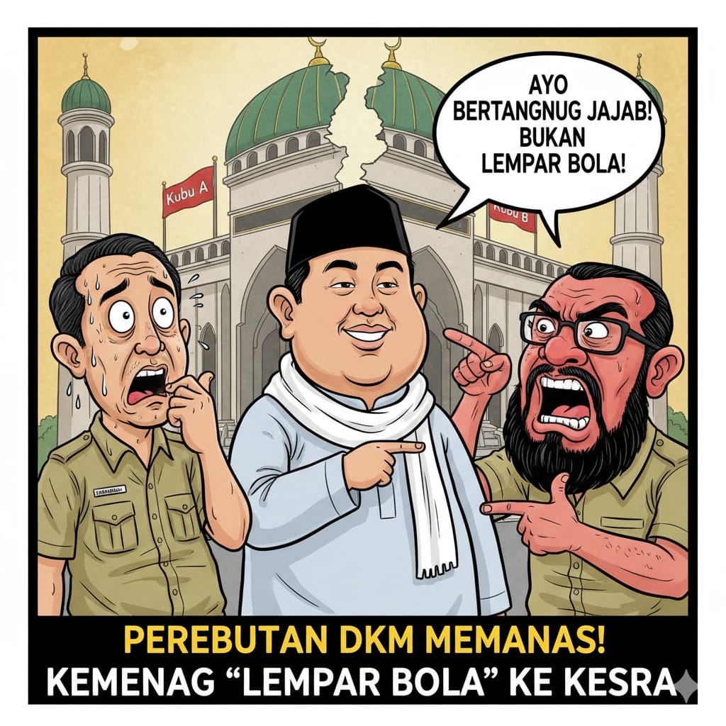 Perebutan DKM Masjid Agung Terus Memanas, Kemenag Karawang ‘Lempar Bola’ ke Kesra