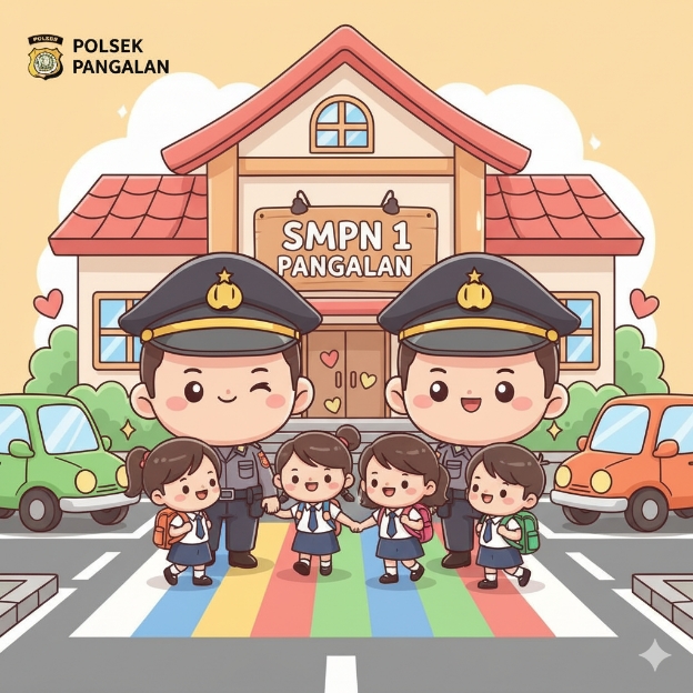 Polsek Pangkalan Jamin Keamanan dan Kelancaran Lalu Lintas di Depan SMPN 1 Pangkalan