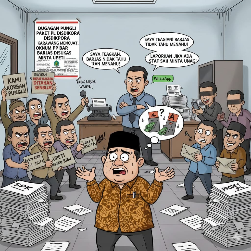 Dugaan Pungli Paket PL Disdikpora Karawang Mencuat, Oknum PP Barjas Diisukan Minta Upeti