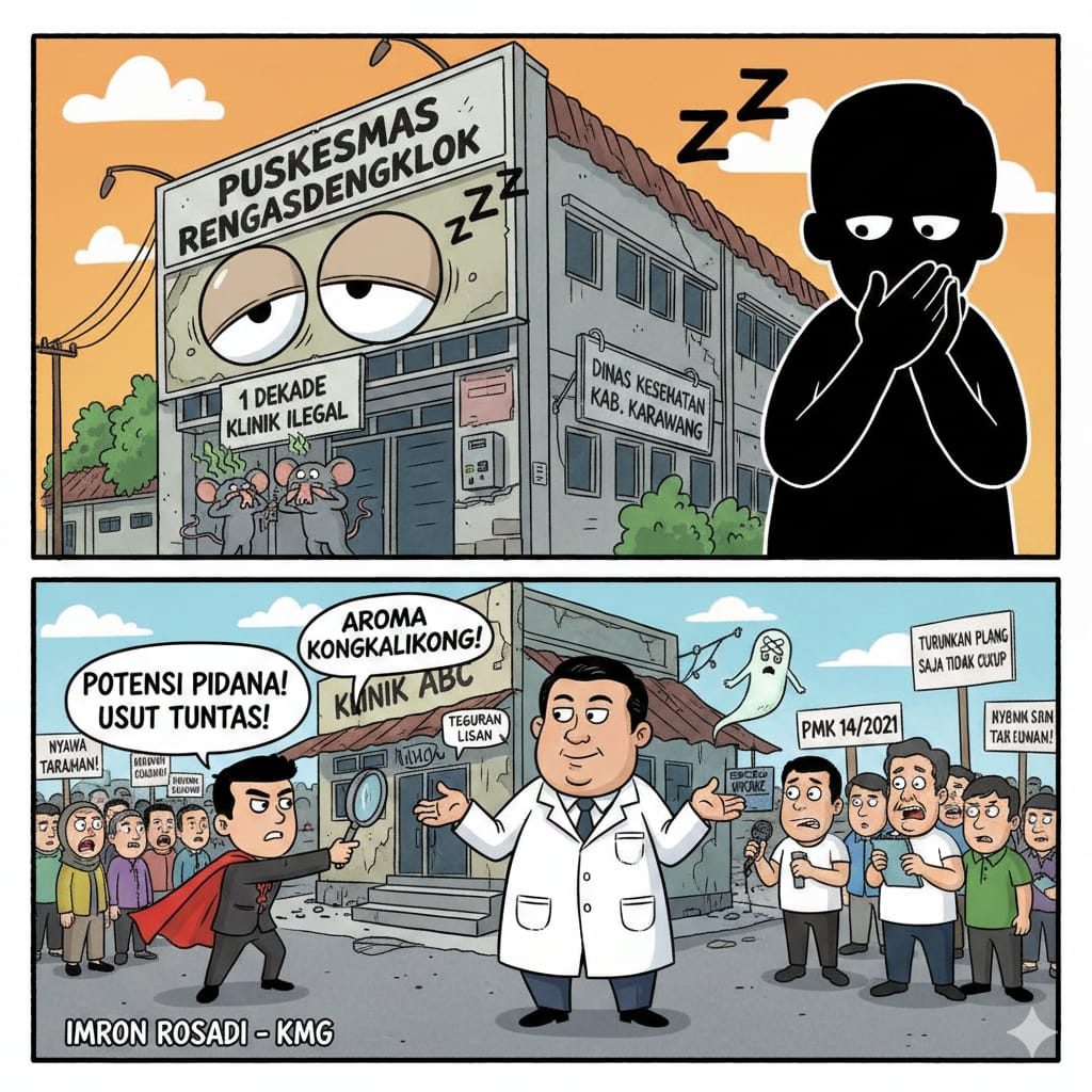 Aroma Kongkalingkong Puskesmas Rengasdengklok Mencuat, Satu Dekade Biarkan Klinik Ilegal, Dinkes Bungkam Diduga Tutupi Borok