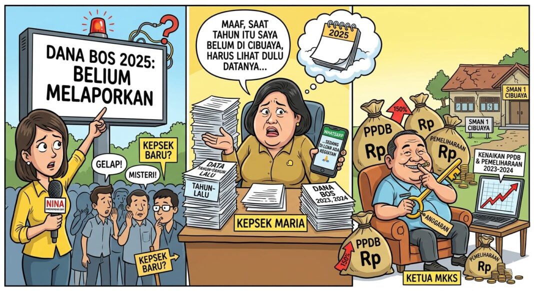 Misteri Dana Bos 2025 SMAN 1 Cibuaya, Kepsek Dalih ‘Baru Menjabat’, Ketua MKKS Ikut Bungkam