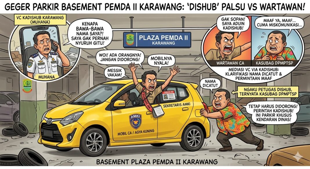 Geger Gegara Parkir di Basement Pemda II, Ngaku Petugas Dishub, Oknum Kasubag DPMPTSP Ribut Dengan Wartawan