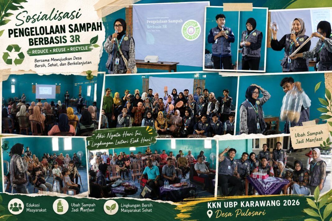 Dari Sampah Menjadi Berkah: Ratusan Warga Desa Pulosari Antusias Ikuti Edukasi 3R dan Pelatihan Eco Enzyme, Kompos, Briket, Paving Blok, serta Kerajinan Kreatif Bersama KKN 2026 UBP Karawang