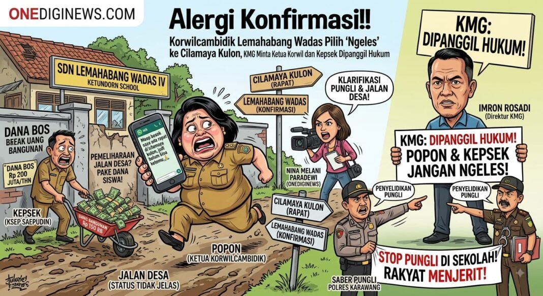 Seperti Alergi Konfirmasi!!, Korwilcambidik Lemahabang Wadas Pilih ‘Ngeles’ ke Cilamaya Kulon, KMG Minta Ketua Korwil dan Kepsek Dipanggil Hukum