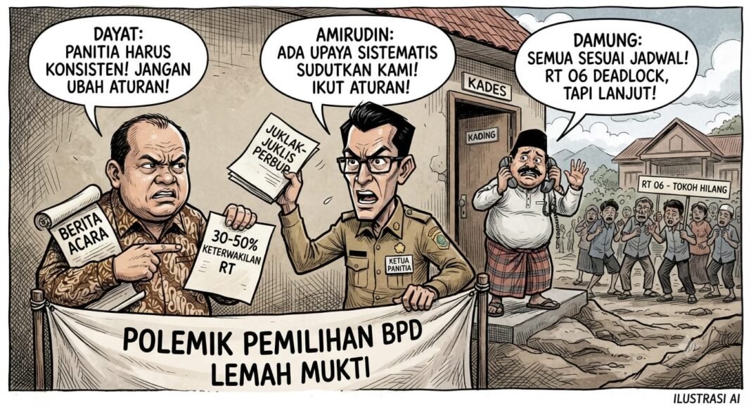 Saling Tuding Pemilihan BPD Lemah Mukti, Dayat Desak Aturan Keterwakilan, Amirudin Sebut Ada Upaya Sudutkan Panitia, Kades Pastikan Sesuai Jadwal!!