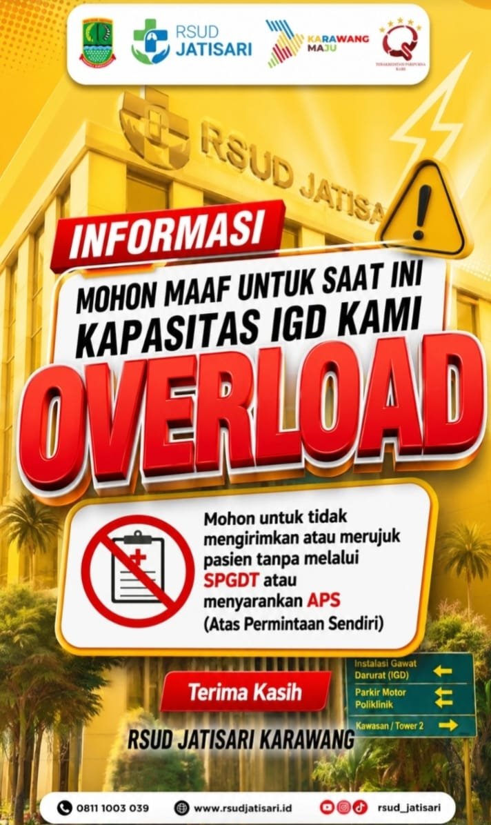 RSUD Jatisari Karawang Penuh, 100 Bed Terisi dan 18 Bed IGD Padat
