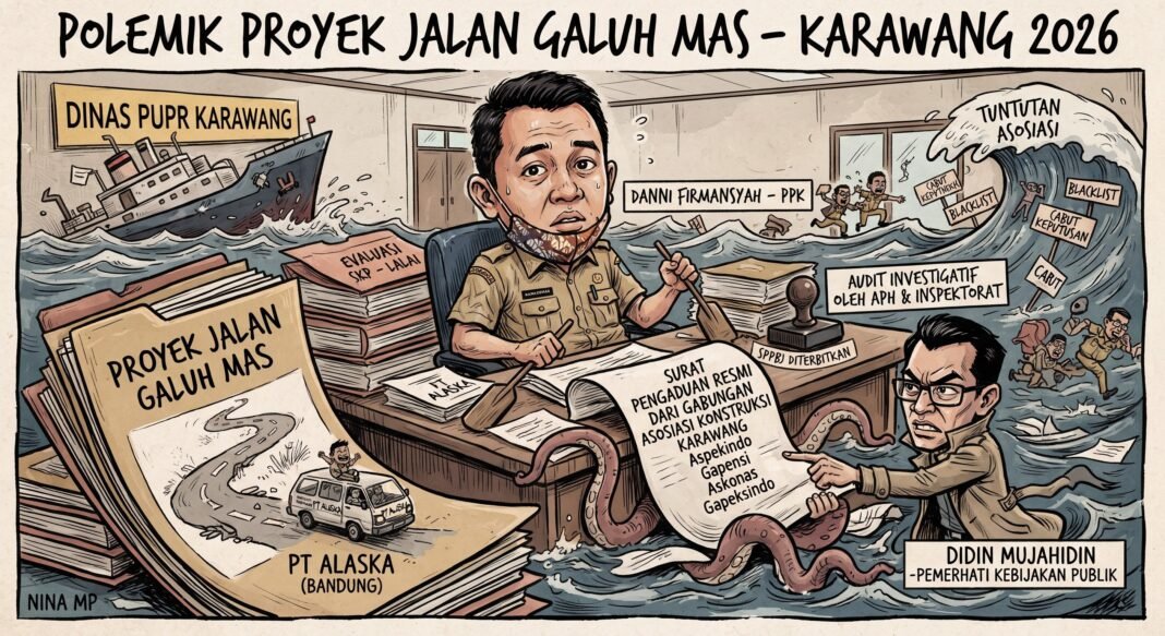 Diduga PPK Tutup Mata, Kerjakan 6 Paket Sekaligus, PT Alaska Disorot Gabungan Asosiasi Konstruksi Karawang