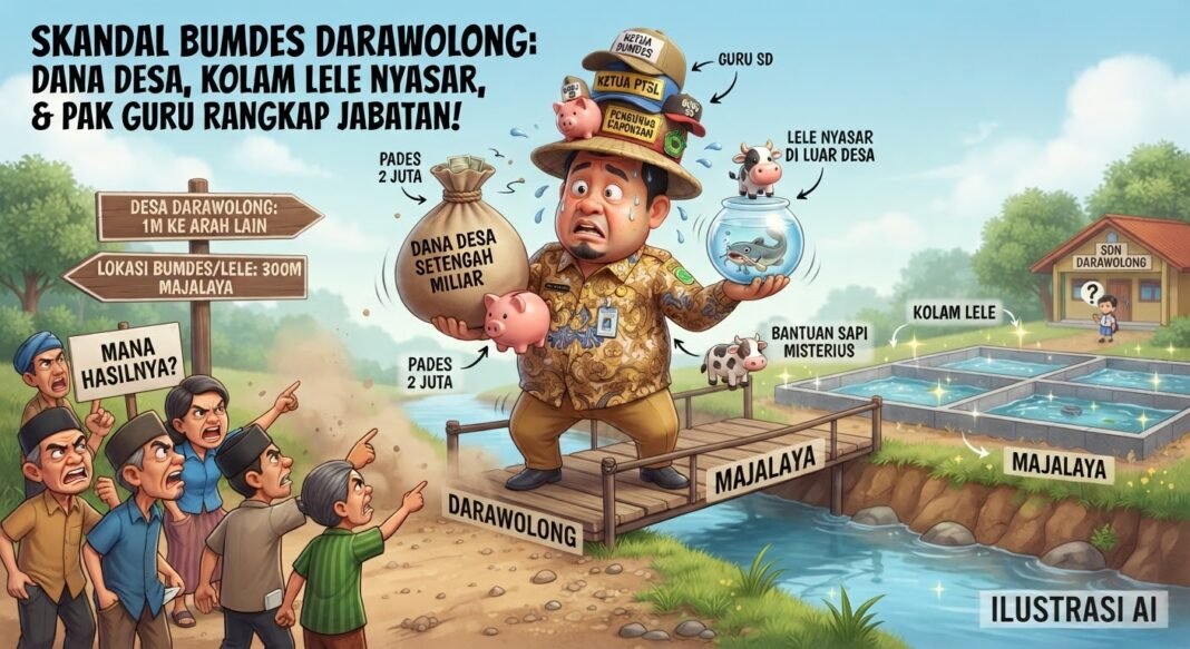 Bumdes Darawolong Disorot, Kolam Lele Dana Desa Dibangun di Luar Wilayah sampai Ketua BUMDes Ternyata PNS Guru?